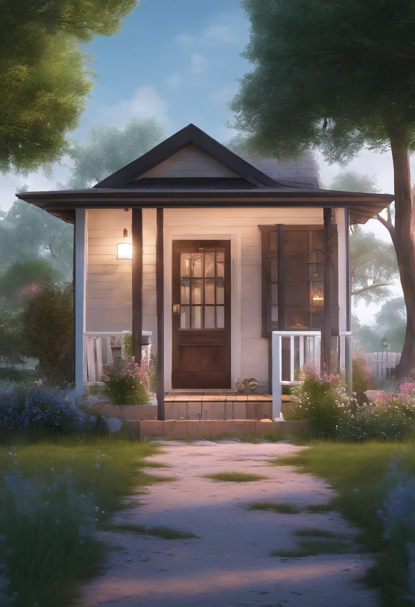 (best quality),cozy cottage in the pasture under the moonlight on a peaceful night,farmhouse,fenced garden,soft grass,full moon,moonlit sky,calm atmosphere,elegant wooden exterior,crisp air,sparkling stars,twinkling fireflies,sleeping animals,ethereal glow,colorful flowers,bountiful trees,serene landscape,tranquil setting,warm lantern light,soothing ambiance,gentle breezes,rustic charm,subtle shadows,dreamy tranquility,magical atmosphere,vintage decor,romantic vibes,serenity,comfort and peace.