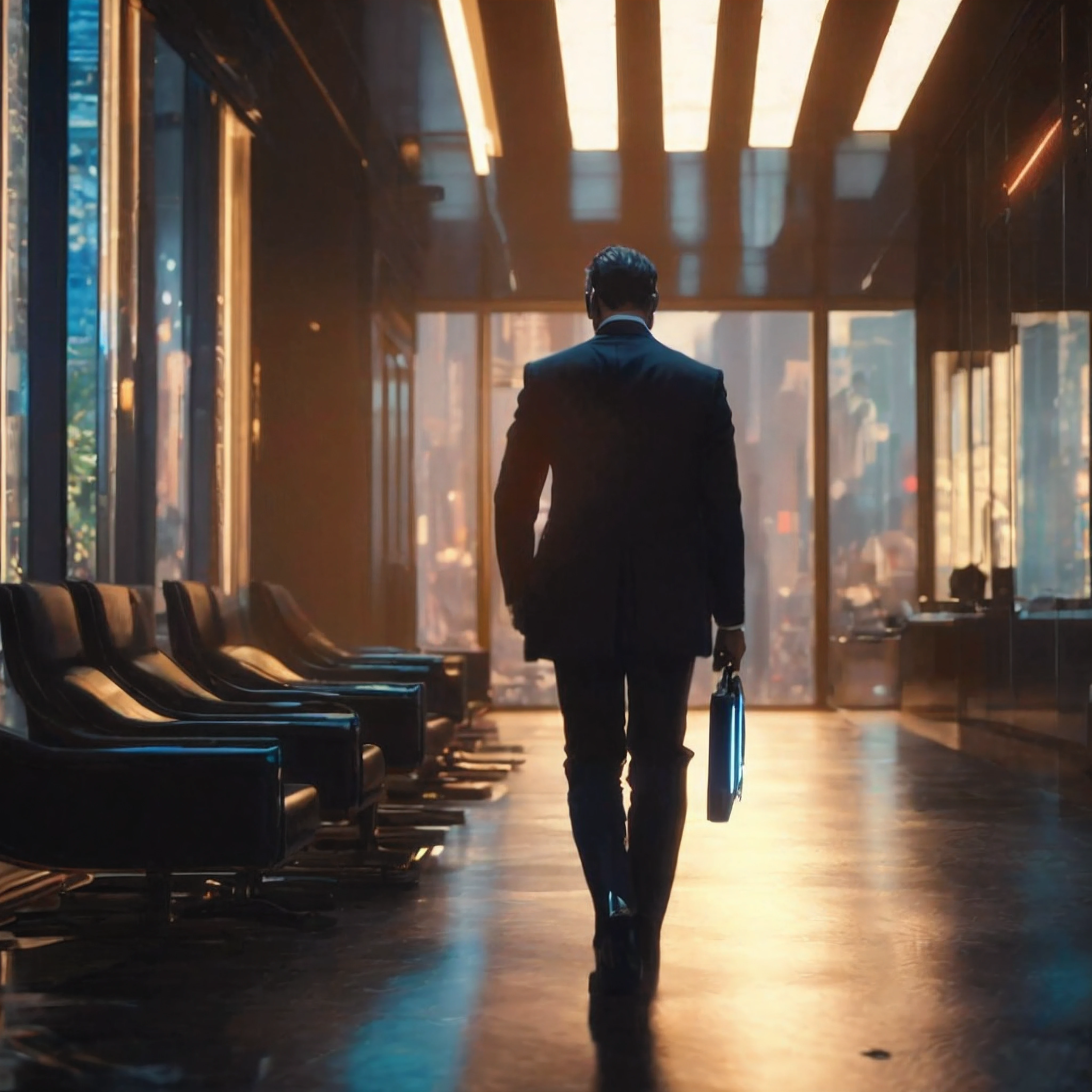 arafed image of a man in a suit walking down a hallway, detailed cinematic shot, in roger deakins style, shot from cinematic, rich cinematic atmosphere, inspired by roger deakins, 2 0 2 1 cinematic 4 k framegrab, cinematic lighting + masterpiece, worksafe. cinematic, detailed cinematic render, ps5 cinematic screen capture, photorealistic cinematic render