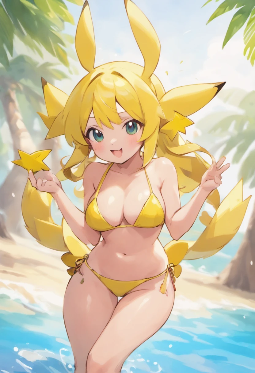 Pikachu　The bikini　Twin-tailed　World of Pokémon　年轻　Naughty Poses　cute little　tits out　friendly