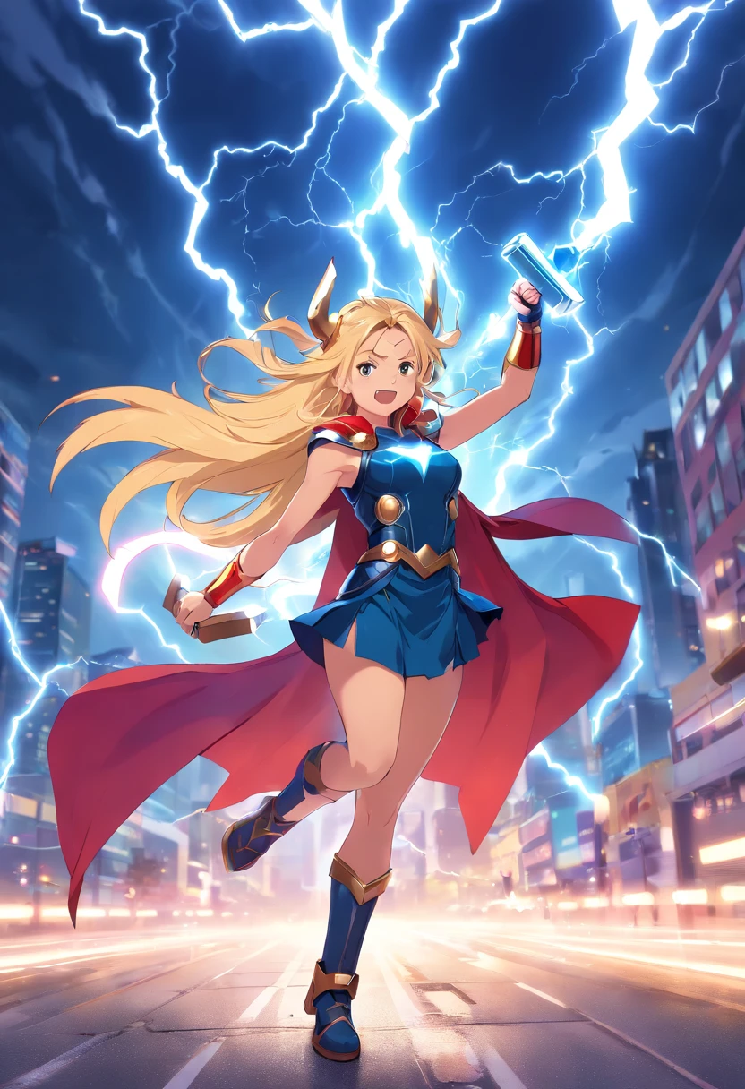 Mighty Thor lightning bolt electricity Americana hammer 年轻 Naughty Poses cute little tits out friendly