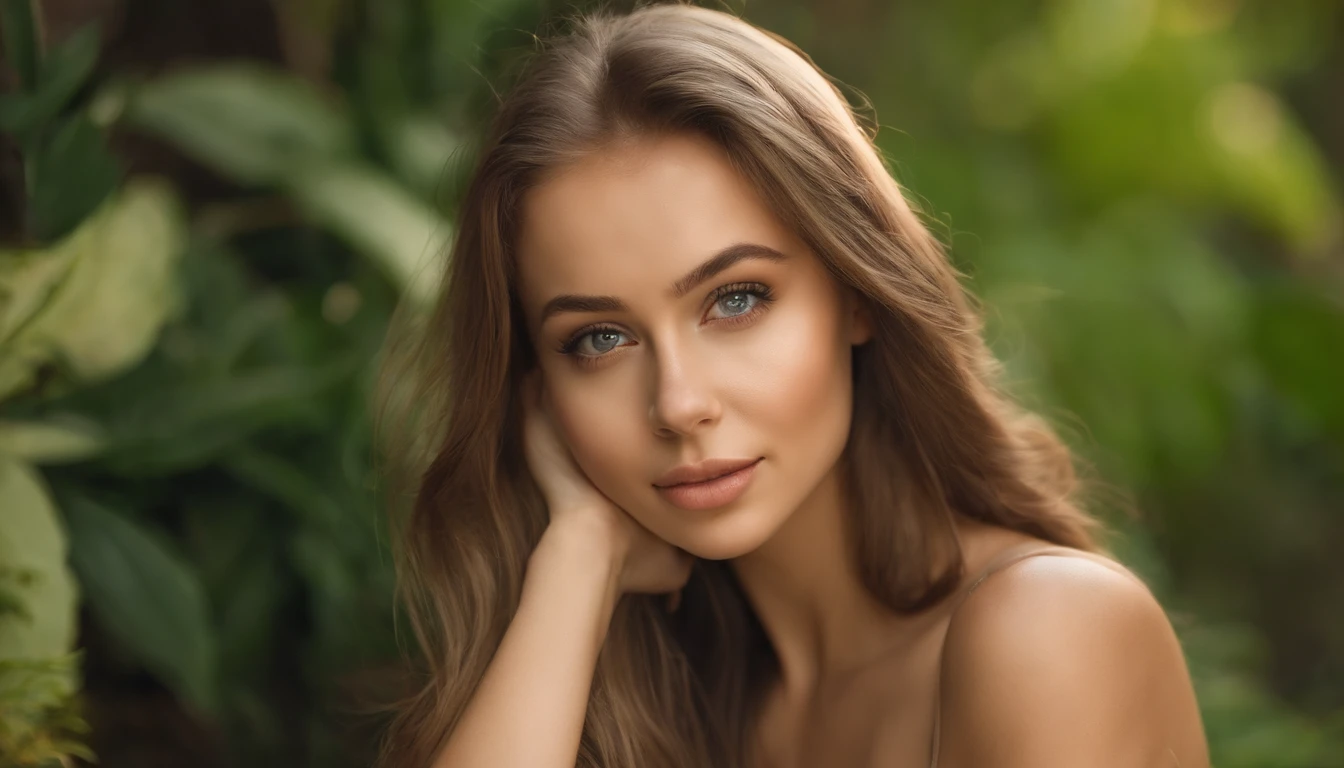 Woman in white tank top and ripped jeans, Sexy girl with green eyes, Portrait of Sophie Mudd, Blonde hair and big eyes, Selfie of a young woman, without makeup, natural makeup, Straight Looking at the Camera, Faces with artgrams, Subtle makeup, Amazing full-body shots, Pierced green eyes, Beautiful angles, attractive pose, Cute Girl, Sexy Pose, full body photograph, s whole body, full body shooting, Brunette Goddess, High Detail, Satisfying pose