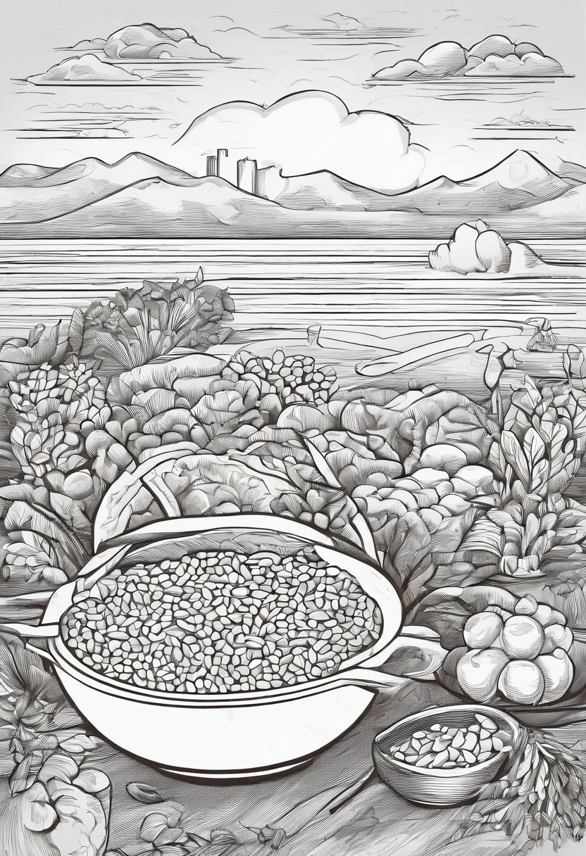 fried rice with lots of vegetables vector design