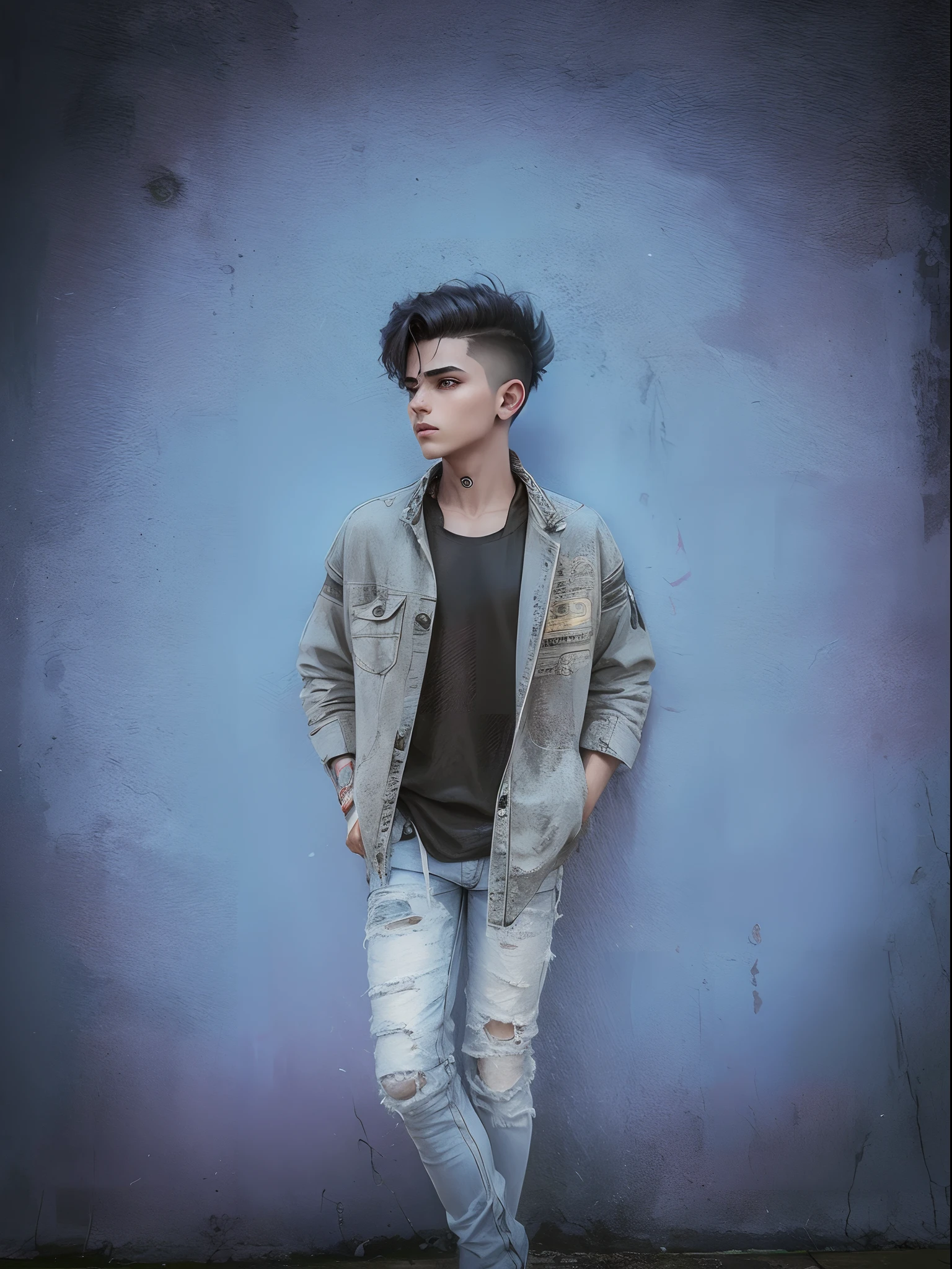 Chenge Background cyberpunk Boy, realistic face 8k ultra realistic