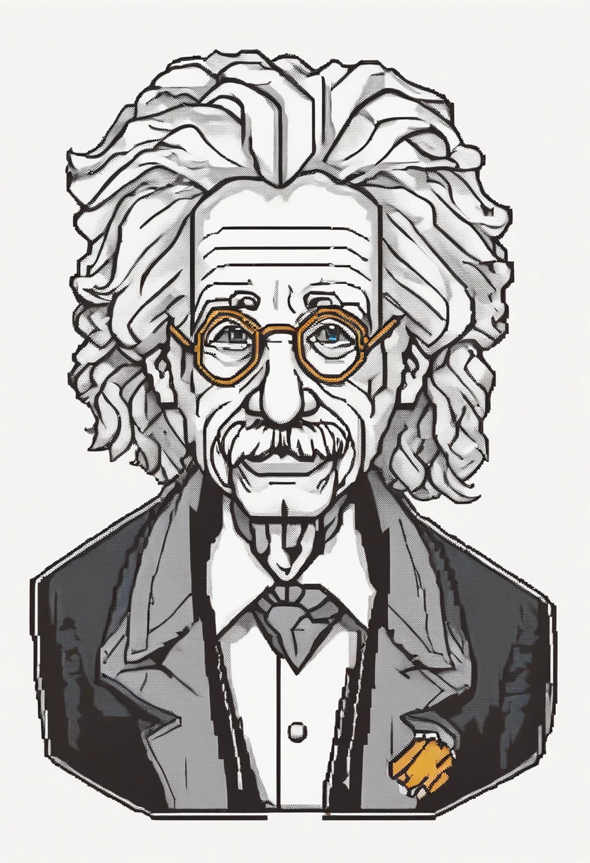 einstein caricature t shirt design, white background