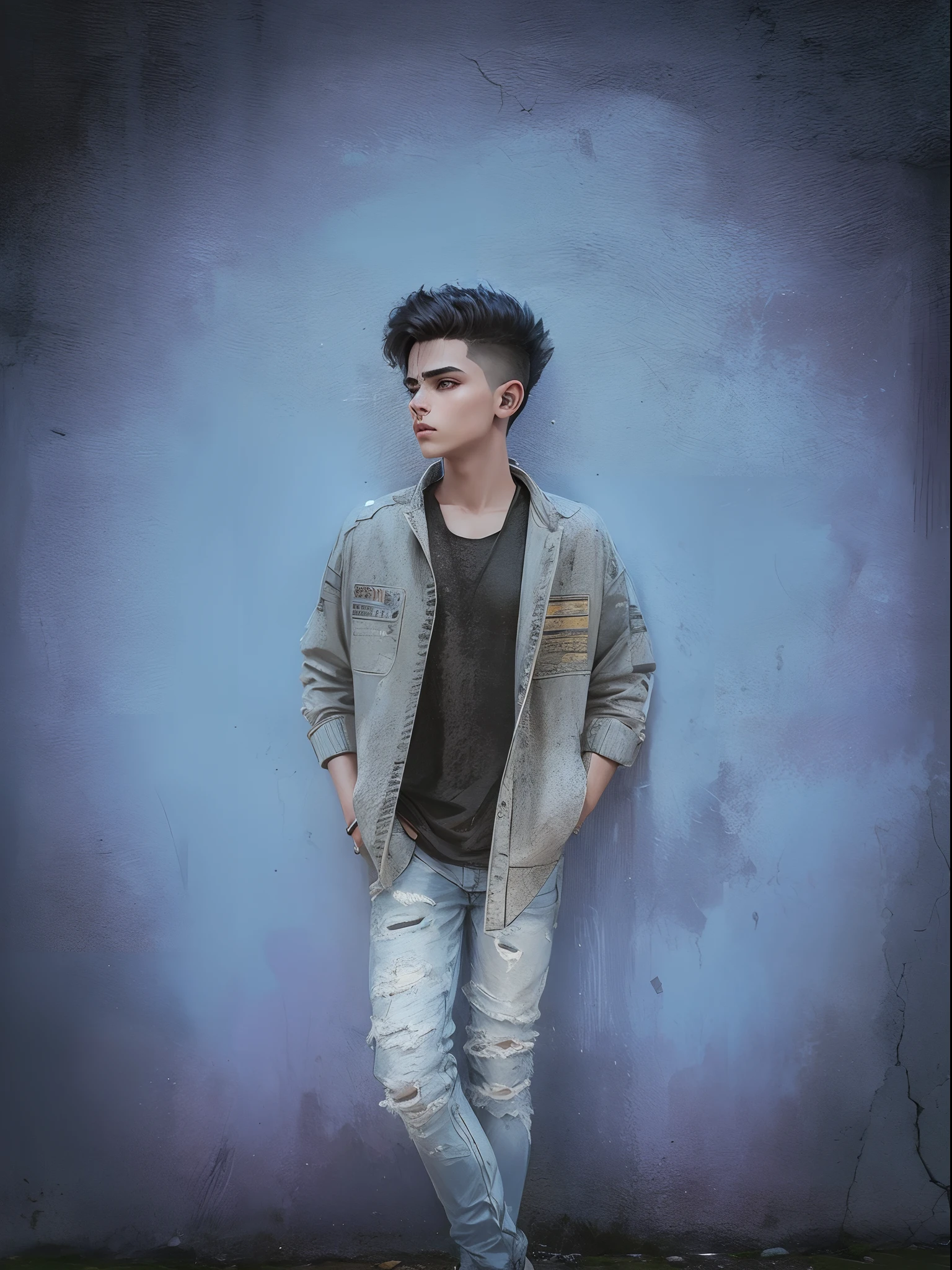 Chenge Background cyberpunk Boy, realistic face 8k ultra realistic