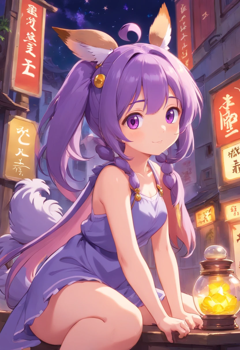 Twin-tailed　purple color  hair　magical  girl　Chiabaton　年轻　Naughty Poses　cute little　tits out　friendly
