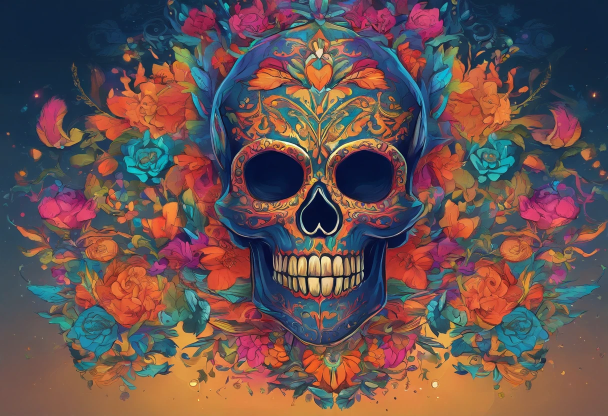 uma estampa em vetor vibrante e intricada, with a combination of elements from the universe of Ed Hardy and Christian Audigier. Aqui's a description: No centro da estampa, There is a detailed skull, adornada com ornamentos intrincados e contornos ousados. Os olhos da caveira brilham intensamente em cores vivas, Conveying mystery and energy. Em volta da caveira, intertwined snakes form a sinuous and dynamic pattern, representando a dualidade entre a vida e a morte. Lush, exotic flowers bloom around the skull, em tons vibrantes de vermelho, roxo e dourado. Delicate petals and intricate leaves create a lush, Three Idiots-textura dimensional, adding a touch of elegance to the print. Inspiring words and phrases are incorporated into the design, written in artistic and bold sources, adding an element of meaning and personal expression. Essas palavras podem representar valores como amor, coragem, Freedom or determination, transmitindo mensagens podeRosas e inspiradoras. Para concluir o trabalho-antes, detalhes ornamentais, como corredores, Rosas, wings and symbolic elements, are delicately incorporated into the design, Creating a visually rich and exciting composition. Essa estampa em vetor, inspirada no estilo de Ed Hardy e Christian Audigier, combina elementos marcantes, cores vibrantes e simbolismo impactante para criar uma obra-antes visualmente impressionante e cheia de personalidade.