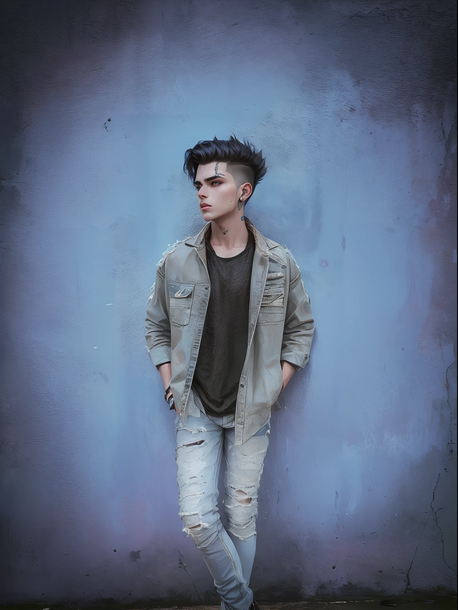Chenge Background dibar stylish cyberpunk Boy, realistic face 8k ultra realistic