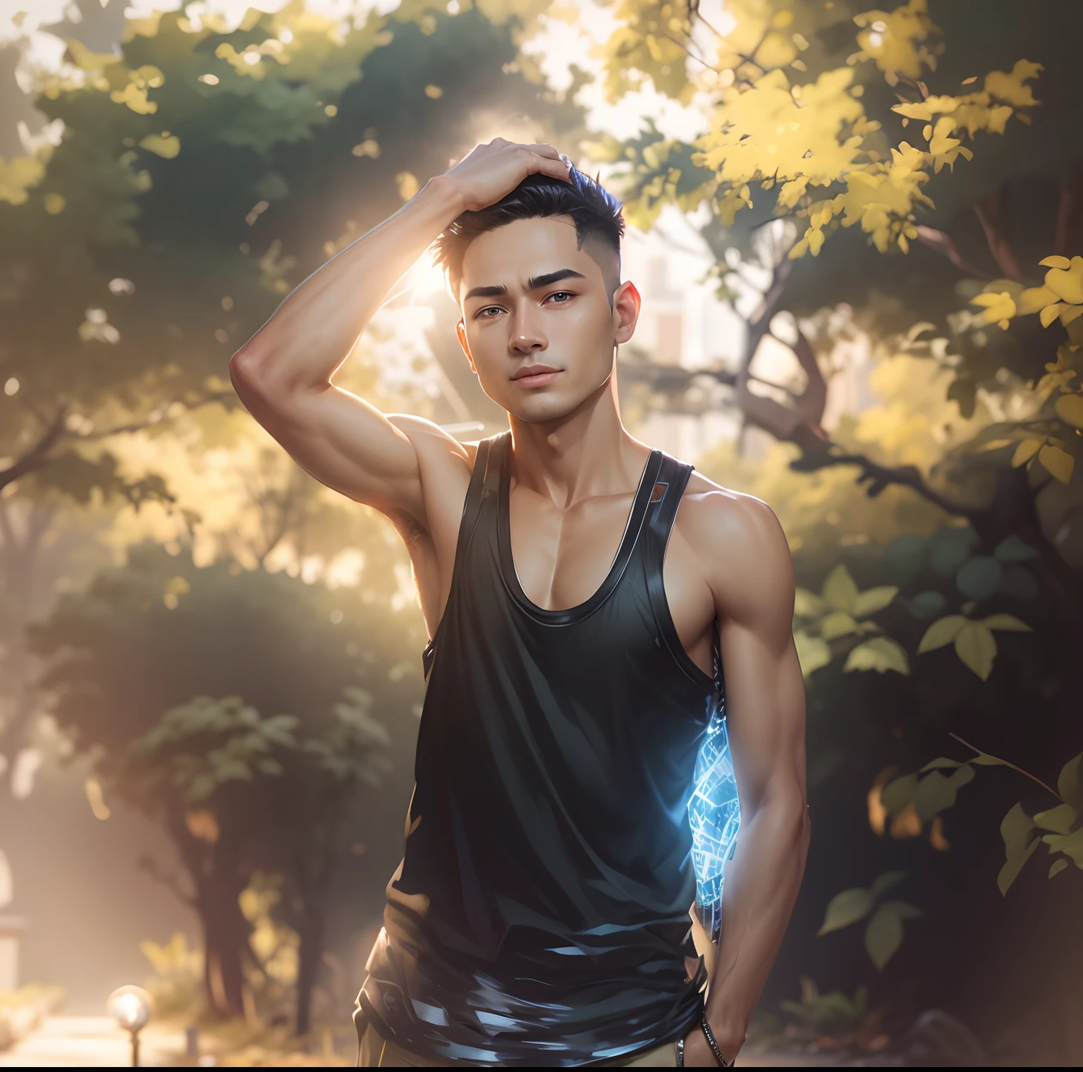 BACKGROUND REMOVE HANDSOME BOY REALISTIC CYBER PARK 8K