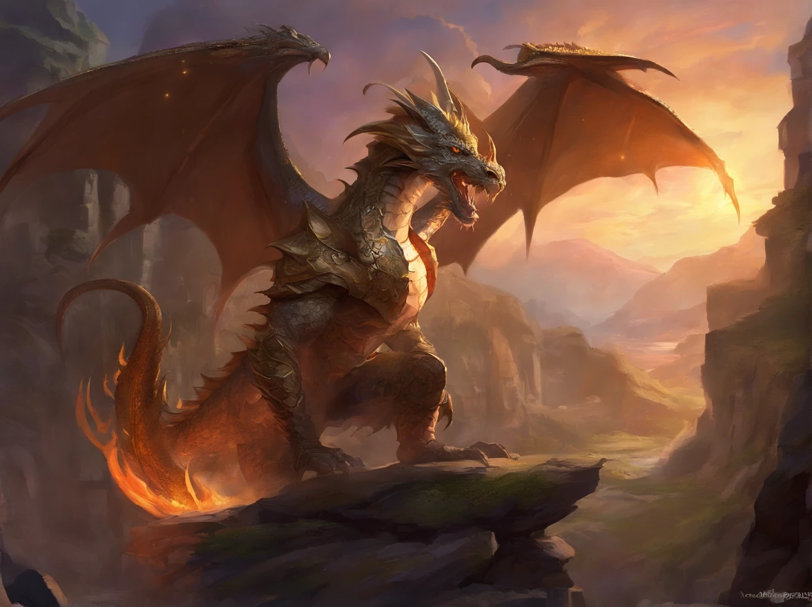 Anthropromorphic dragon male with muscular chest and abs, detailed biceps and thick forearms, thick neck, gazelle horns and broad heavy hands and sharp black claws, bright bronze eyes and black scales, standing in a blacksmith shop, bare chest, armored waistplate, armored belt