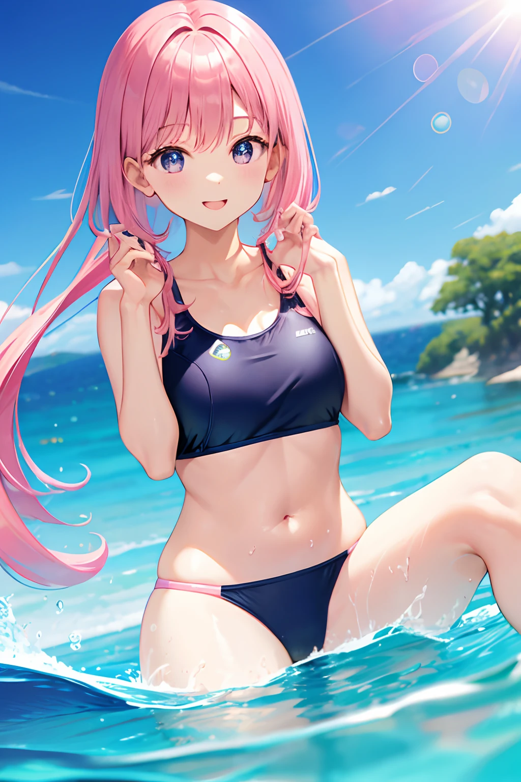 swim wears、hposing Gravure Idol、A pink-haired、