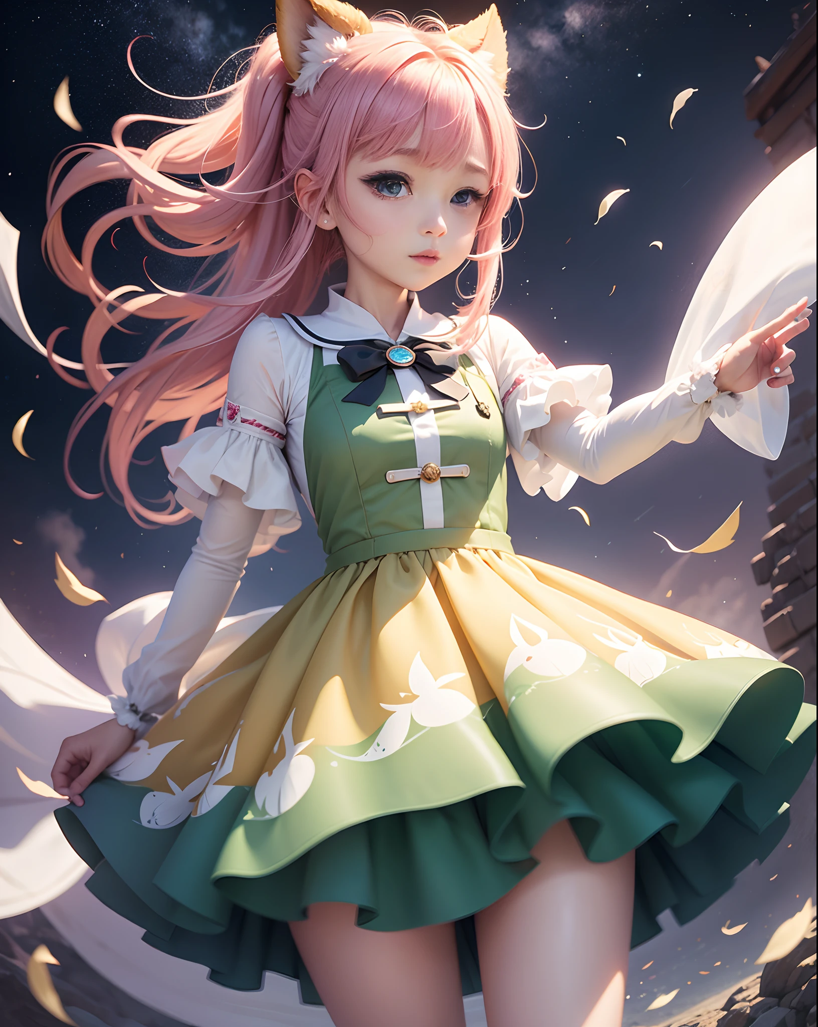 A genki girl from the stars,Wear a magical wind dress --auto