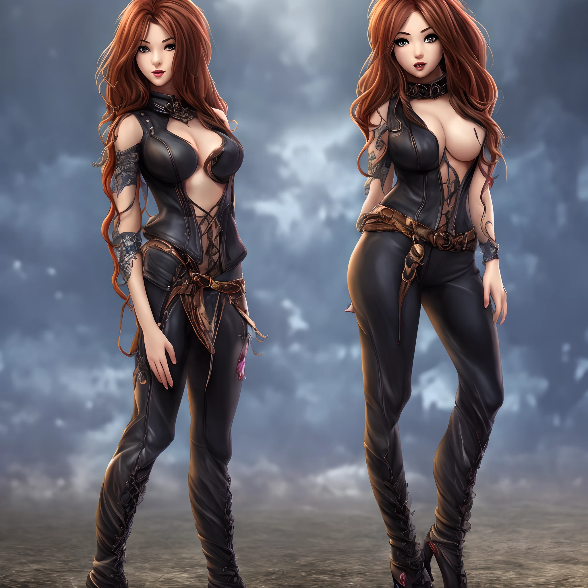 Sexy, Cartoon characters, Long hair, Tight trousers, HD