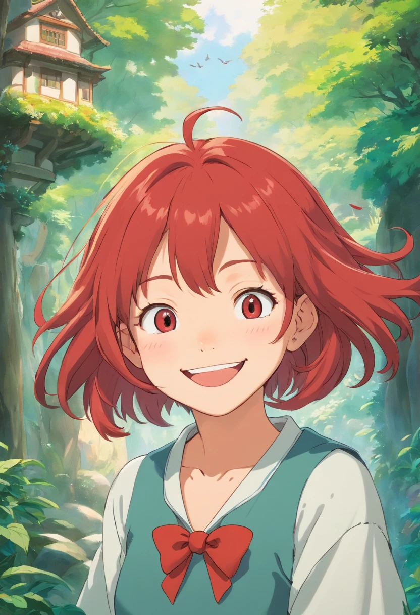 1990's,girl with,Smile,frontage,red hairs