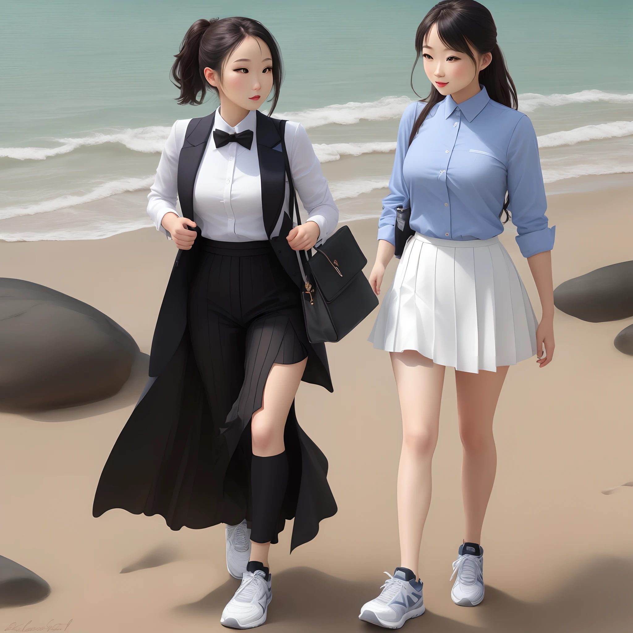 blackstockings,formal outfit,sandbeach,athletic sneakers
