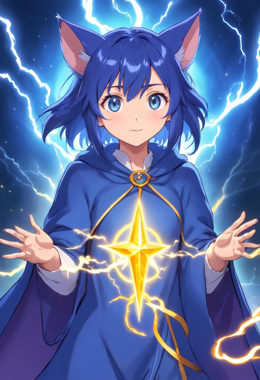 elvish Indigo hair Rat-colored eyes cloaks magia lightning bolt 年轻 Naughty Poses cute little tits out friendly