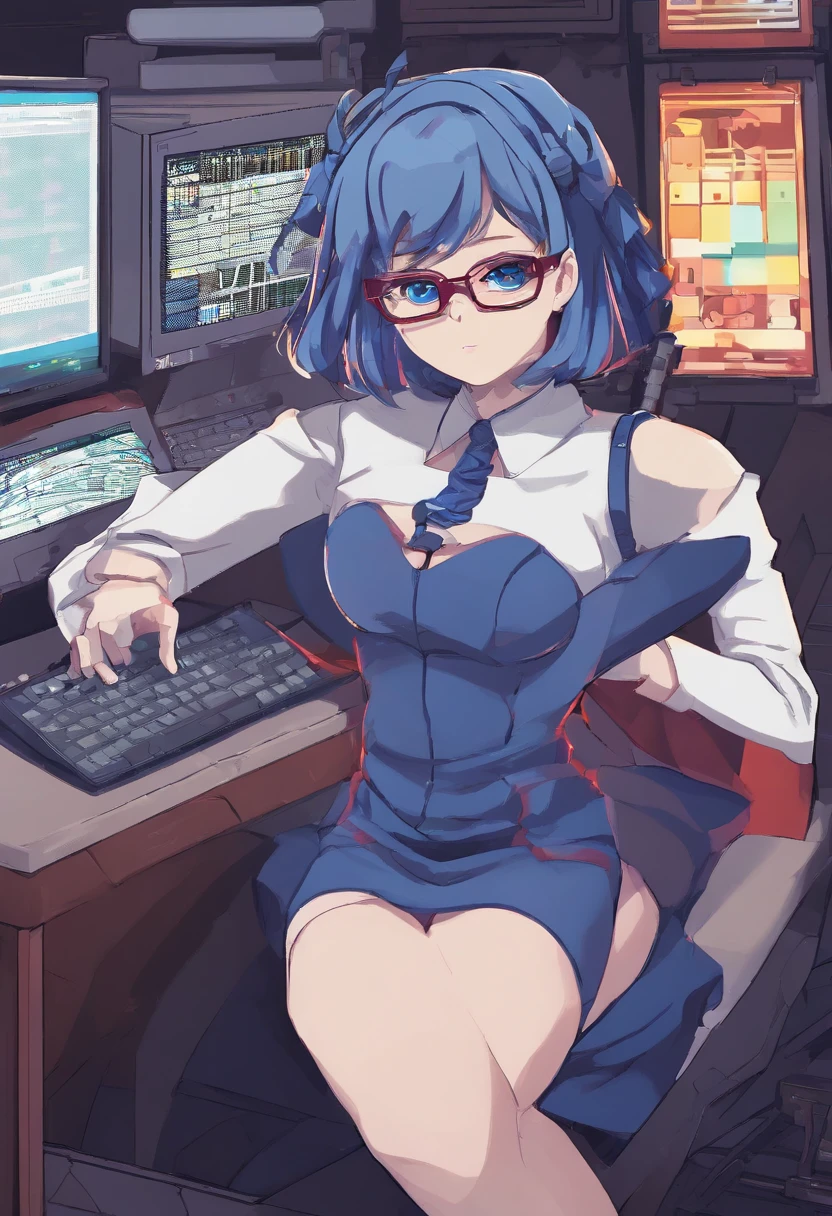 anime girl in a short skirt and glasses standing in front of a computer, seductive anime girl, biomechanical oppai, kantai collection style, oppai cyberpunk, asuka suit under clothes!, rogue anime girl ayanami rei, oppai, marin kitagawa fanart, blue scales covering her chest, best anime 4k konachan wallpaper, rei hiroe
2
anime girl in a