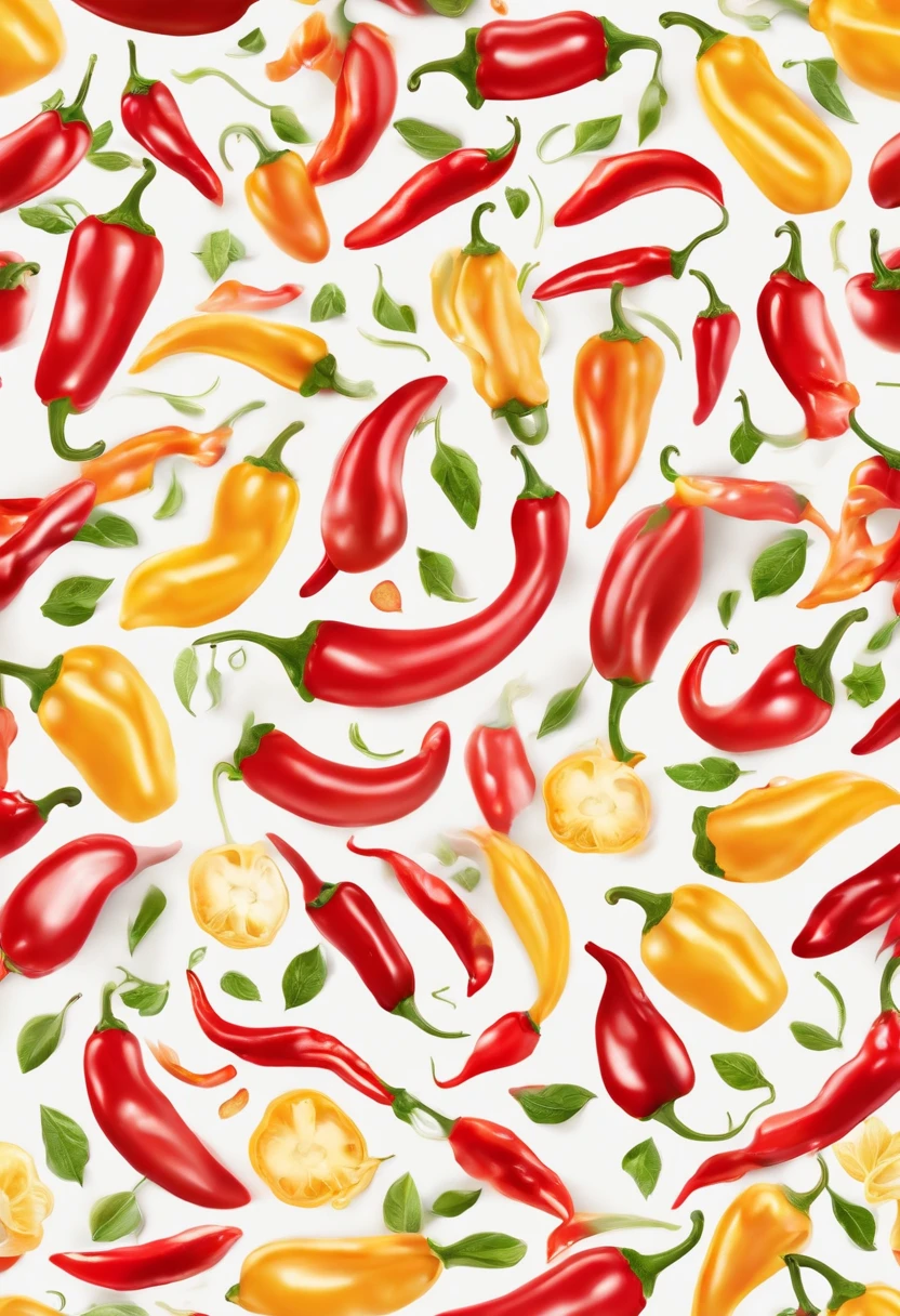 spicy food Chili pepper Background with blanche single body