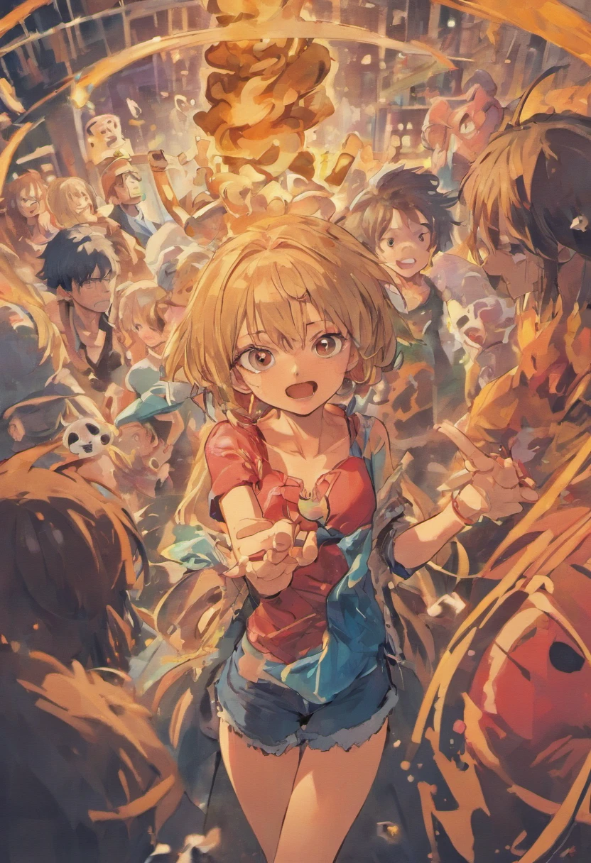 Create me one piece characters with a sign. Look for original realistic.