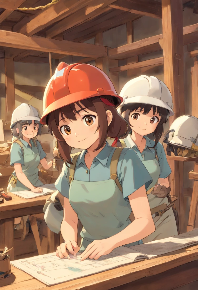 construction work　homework　helmets　uniformss　年轻　Naughty Poses　cute little　tits out　friendly