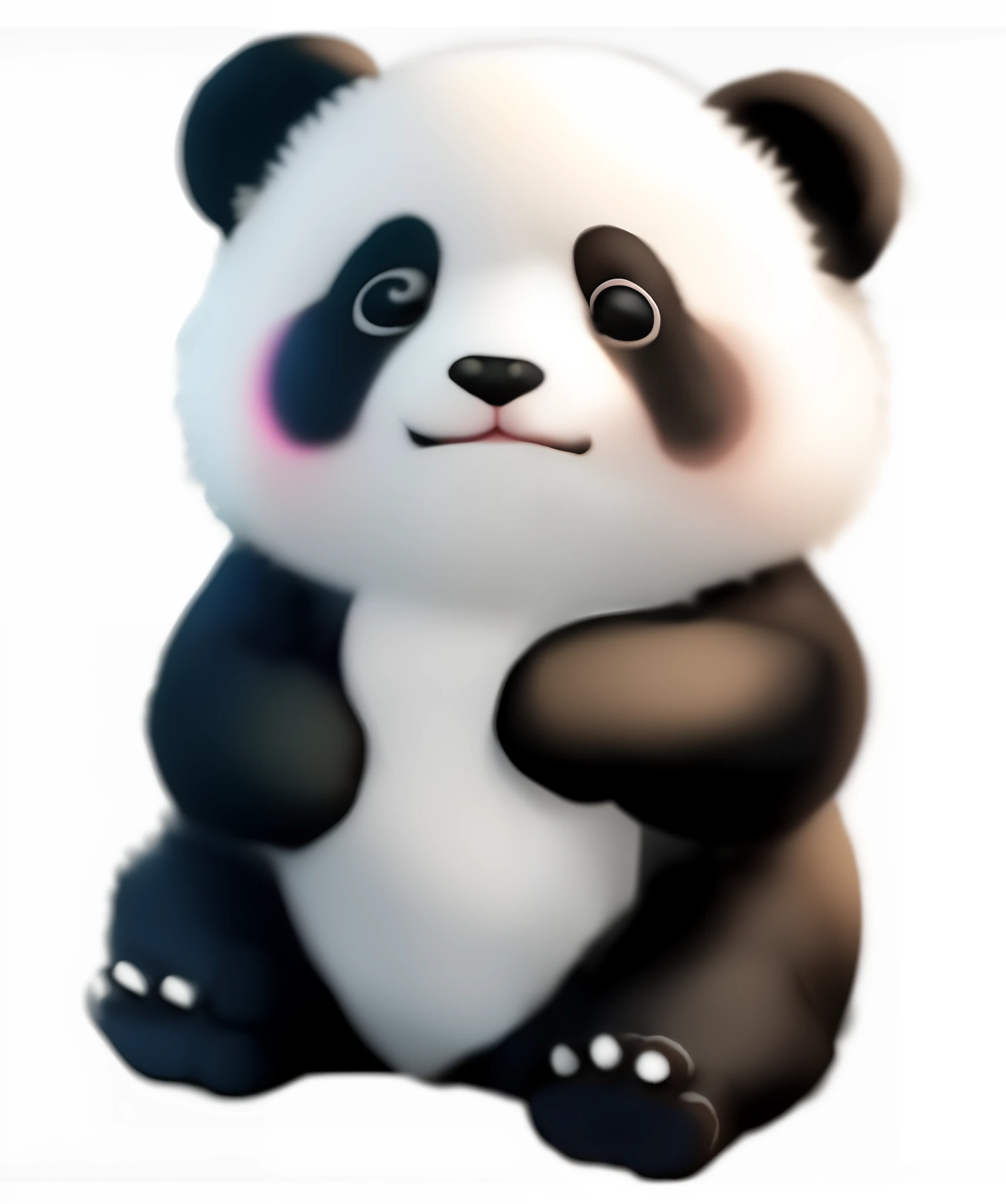 The panda sits on its hind lap,Pink eye, Cute panda, Panda, panda panda panda, a cute giant panda, painfully adorable, cute animal, adorable digital art, tian zi, lovely digital painting, cute 3 d render, “portrait of a cartoon animal, Cute detailed digital art, author:Ivan Langer, cute cute, just a cute little thing