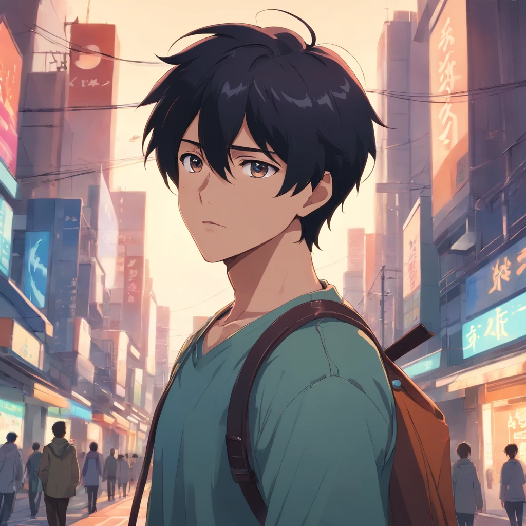 Handsome man with black hair
