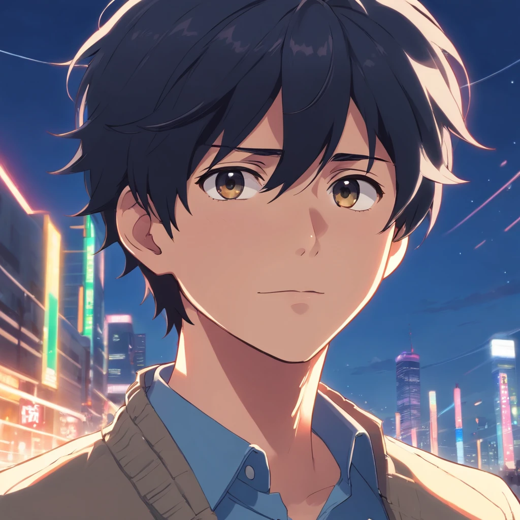 Handsome man with black hair