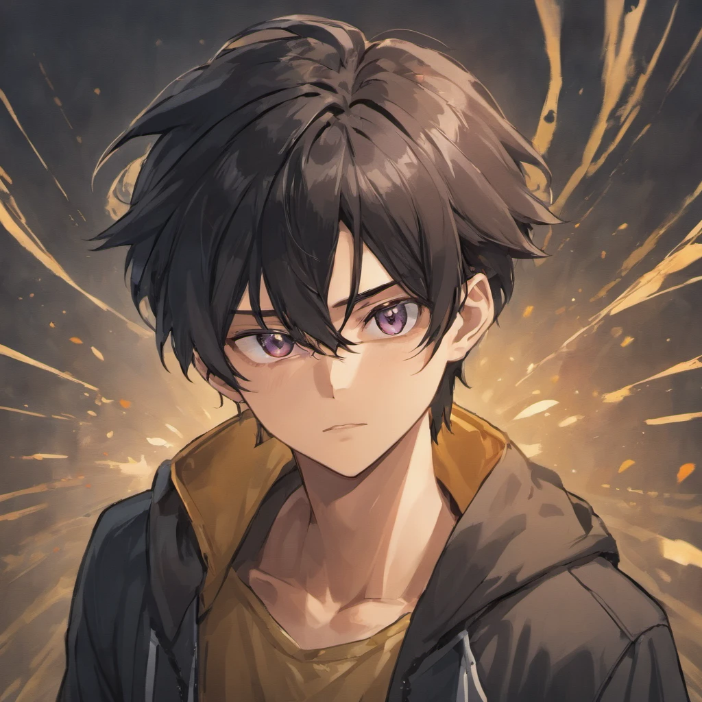 Handsome man with black hair