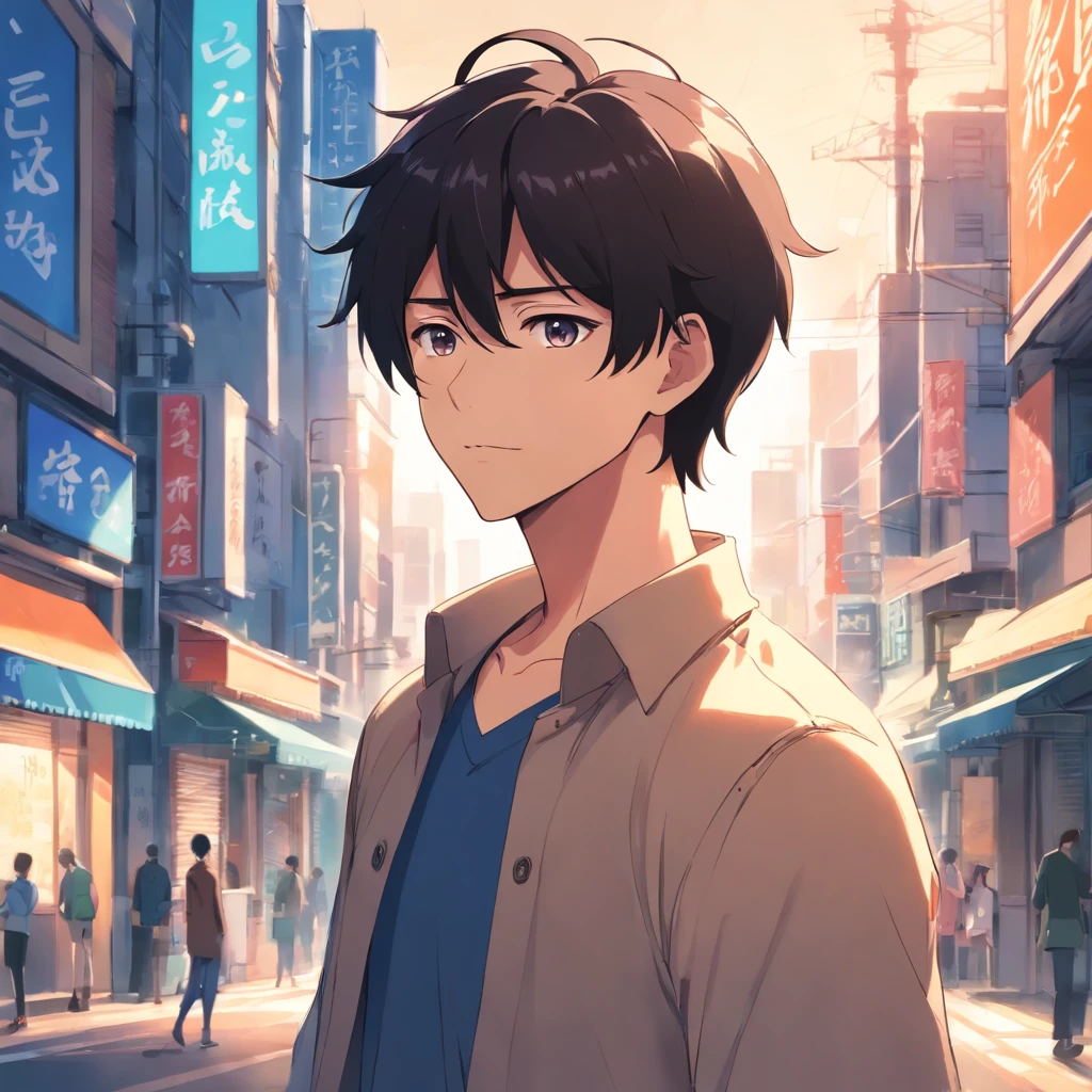 Handsome man with black hair like toji fusiguro
