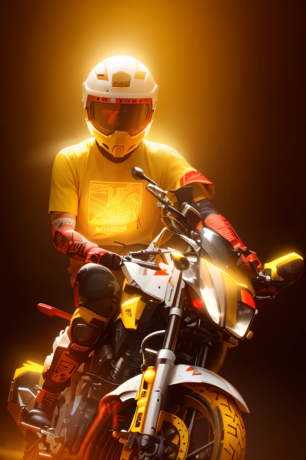 Yellow white and red colour dust background, neon light effect, realistic, ultra high quality image