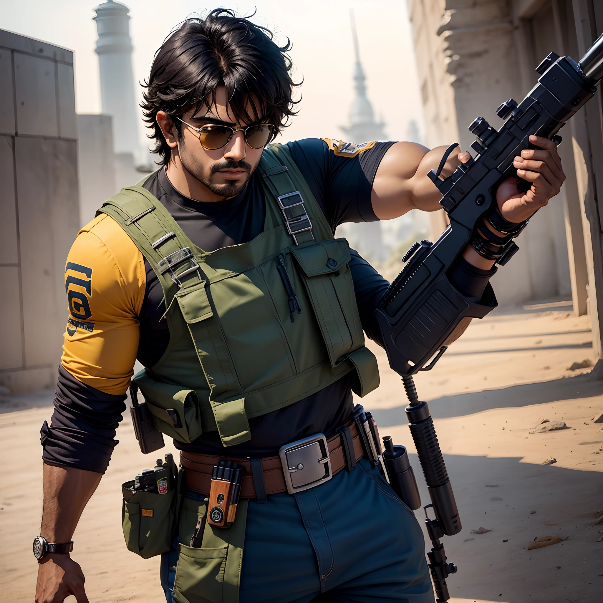Ramcharan was shooting someone with gun