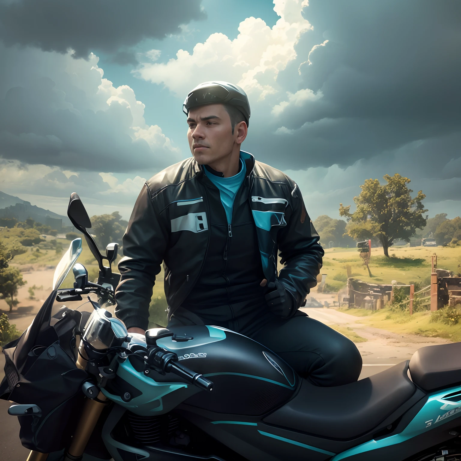 Change background and bike colour and sky colour