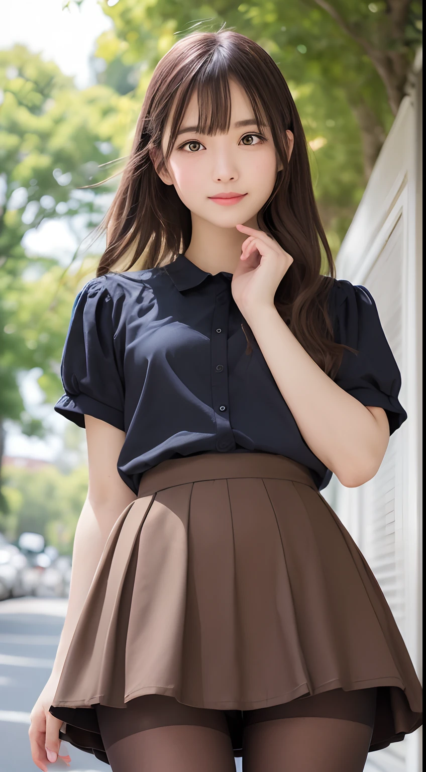 (Happy expression on face:1.26)、Raw photography、(((Ultimate beauty shot from below pantyhose show)))、((glistning skin))、1人、15 year old beautiful girl in Prague、bright expression、((brown haired))、Raise hair、ample breasts、flered skirt、Lace panties、(Panty-chiller view from directly below)、knee high socks、((skirt rift))、((Show panties))、((ultra-detailliert))、(Perfectly detailed face)、(Detailed hand)、(detailed finger)、(Good human anatomy)、Photorealistic images、((masterpiece、top-quality、ultra-detailliert、Film Light、intricate-detail、hight resolution、ighly detailed))、细致背景、8KUHD、Digital SLR、Soft light、hightquality、Film grain、FujifilmXT3 、Shallow depth of field、natural soft light、Kamimei