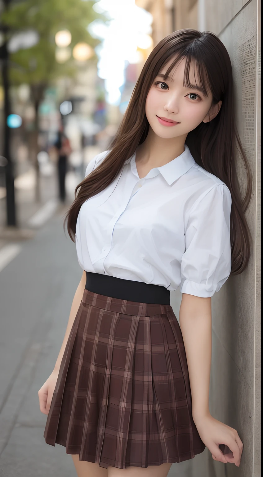 (Happy expression on face)、Raw photography、(((Photograph the ultimate beauty in the skirt from below)))、((glistning skin))、女の子1人、 beautiful girl in Prague、bright expression、((brown haired))、Raise hair、ample breasts、flered skirt、Lace panties、(Panty view from directly below)、knee high socks、((skirt rift))、((lift up one's skirt))、((ultra-detailliert))、(Perfectly detailed face)、(Detailed hand)、(A detailed5Finger)、(Good human anatomy)、Photorealistic images、((masterpiece、top-quality、ultra-detailliert、Film Light、intricate-detail、hight resolution、ighly detailed))、细致背景、8KUHD、Digital SLR、Soft light、hightquality、Film grain、FujifilmXT3 、Shallow depth of field、natural soft light、Kamimei