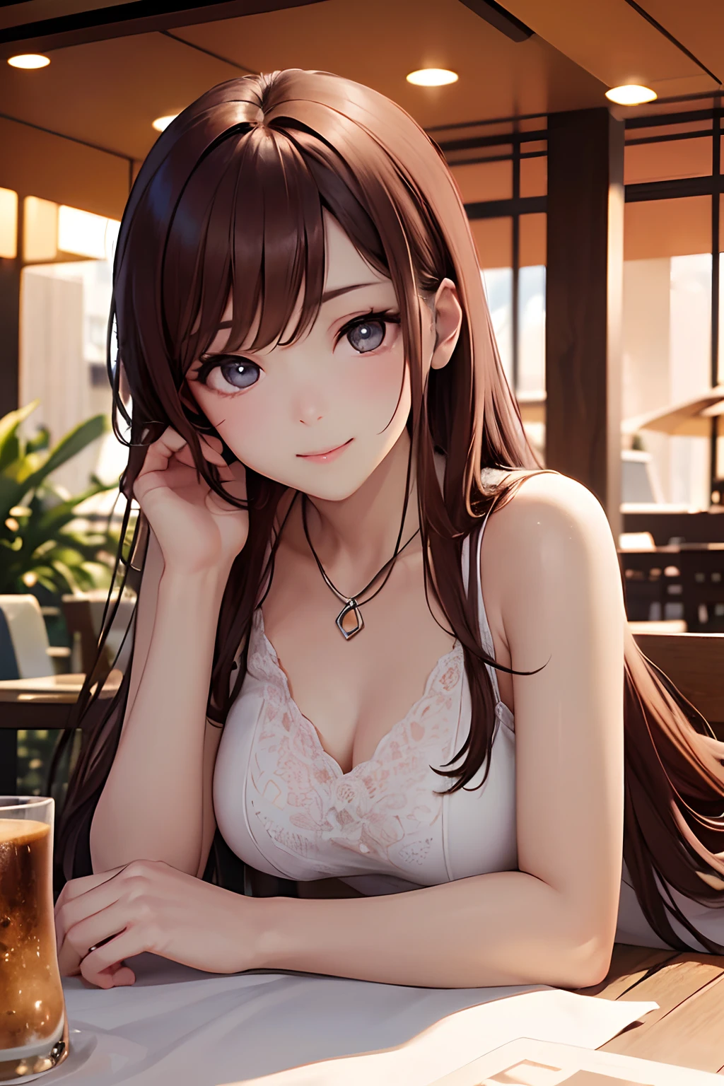 porn image,nsfw,from below,looking at viewer,(ultra detailed skin),curvy,petite,beautiful breasts,large breasts,pale skin,pointy breasts,erect nipples,(fantasy art,Highest image quality,Hyperrealist portrait,(8k),ultra-realistic,best quality, high quality, high definition, high quality texture,high detail,beautiful detailed,fine detailed,extremely detailed cg,detailed texture,a realistic representation of the face,masterpiece,Sense of presence,Dynamic,bold),(thin hair),(soft hair),(straight hair:1.5),Swept long bangs,extra light coppery amber hair,hair over one eye
