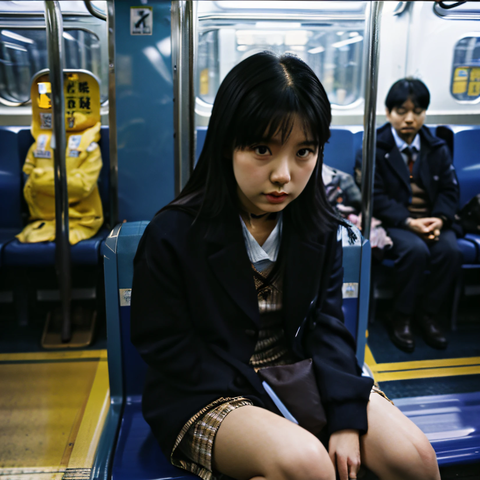 girl with、Being molested、On the train、A slender、校服