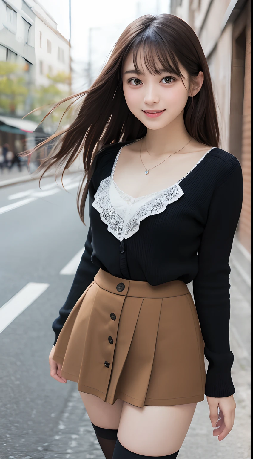 (Happy expression on face)、Raw photography、(((Photograph the ultimate beauty in the skirt from below)))、((glistning skin))、女の子1人、15 year old beautiful girl in Prague、bright expression、((brown haired))、Raise hair、ample breasts、Lolita Maid Clothing、Lace panties、(Panty view from directly below)、knee high socks、((skirt rift))、((lift up one's skirt))、((ultra-detailliert))、(Perfectly detailed face)、(Detailed hand)、(A detailed5Finger)、(Good human anatomy)、Photorealistic images、((masterpiece、top-quality、ultra-detailliert、Film Light、intricate-detail、hight resolution、ighly detailed))、细致背景、8KUHD、Digital SLR、Soft light、hightquality、Film grain、FujifilmXT3 、Shallow depth of field、natural soft light、Kamimei