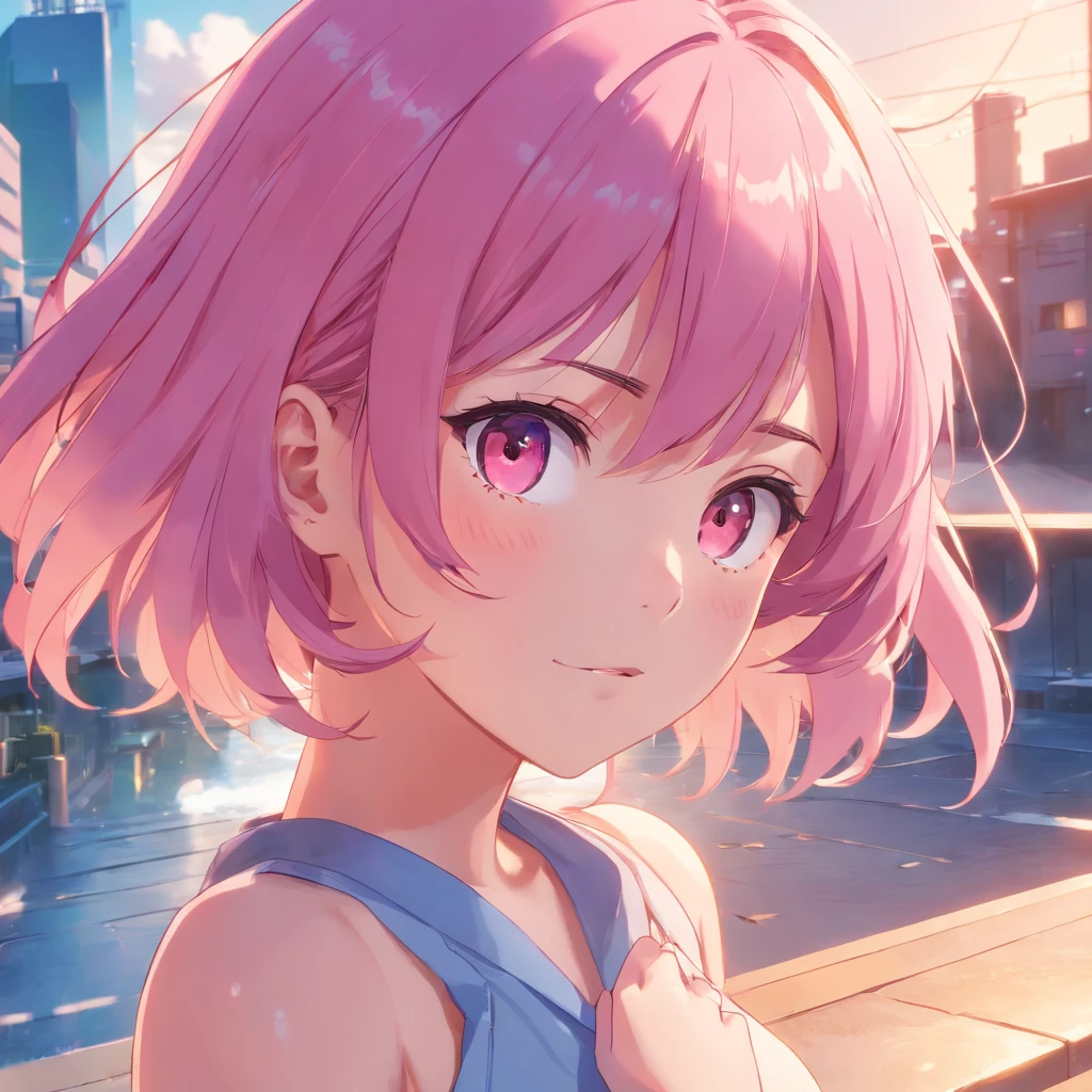 ACG 3D rendering,Pink hair,  Dreamy, Intricate details, 8K loli