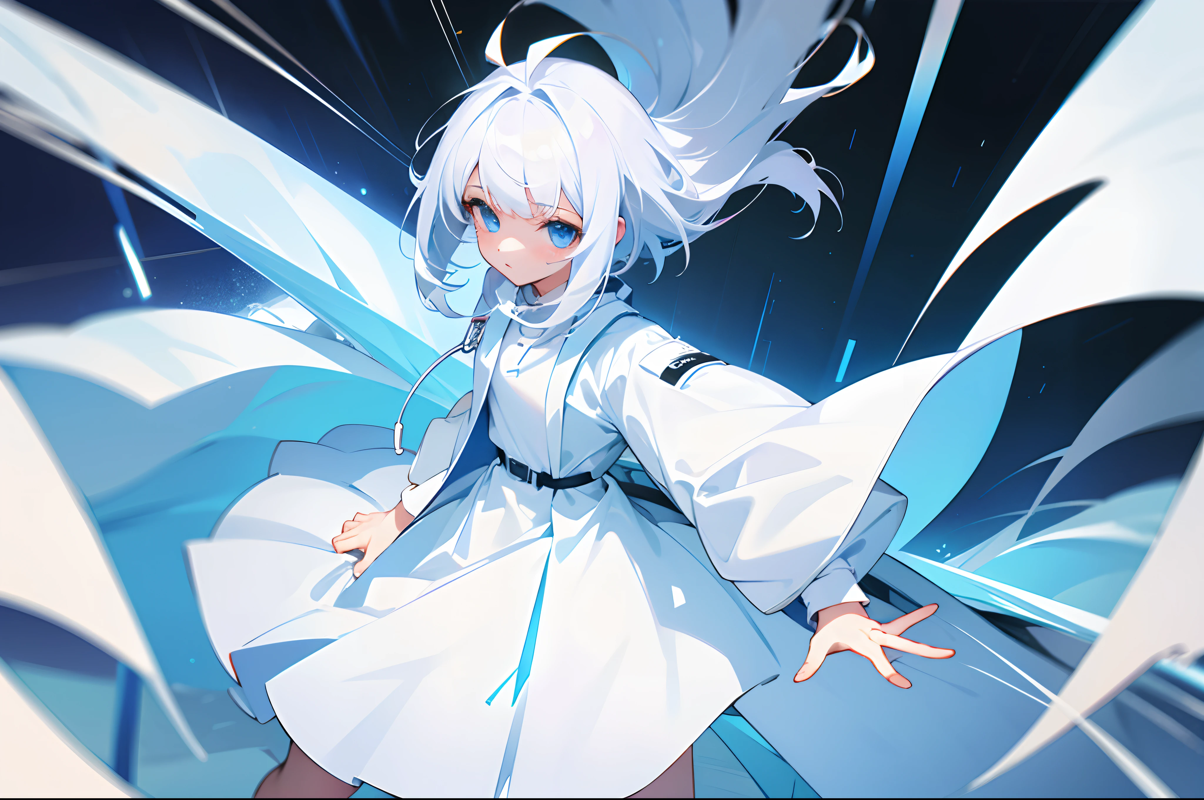 White color hair,s girl,white clothe,the doctor