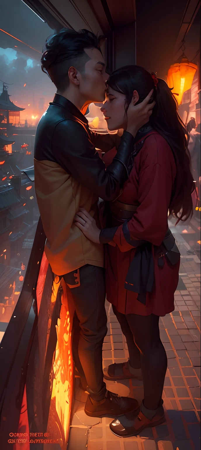 there are two people that are hugging each other in front of a window, artwork in the style of guweiz, alexey egorov, guweiz masterpiece, sergey zabelin, guweiz, cinematic. by leng jun, by Alexander Kucharsky, tuomas korpi and wlop, palace , a girl in hanfu