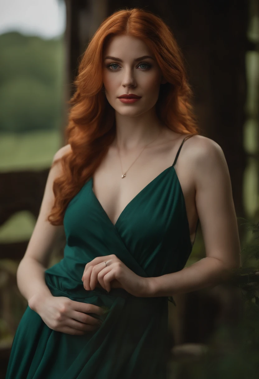 professionnel, (Photo 4k:1.1) par (Jeremy Lipking:0.3), (Dittmann Anna:0.3), (jiner:0.3), (mise au point nette:1.3), High detail, Porter (Chemise moulante:1.2), beautifull detailed face, A pretty woman with long red hair looks at the camera, resembling actress Katherine McNamara, Panasonic Lumix S Pro 50mm F/1.4, Anne Stokes, splash of color, dark orange and dark emerald, Ferrania P30, photo realist, (attractive young woman:1.3), (Seductive:1.1), (rougissant:1.1), Forme du corps du sablier, gros seins ronds, hanches larges, dans le club de fond, Prendre un Selfie, Porter un pull