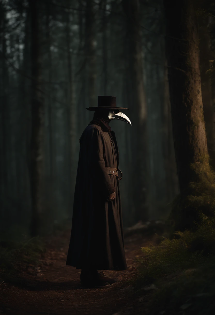 (masterpiece, best quality, high resolution:1.4),(Raw photography, top-quality, masterpiece, extremely delicate and beautiful, ighly detailed, nffsw, Unity, 8K Picture Wallpaper, amazingly detail, detaile, masterpiece, top-quality, Official art, Highly detailed ticker Unity 8k wallpaper, ultra-detailliert, hight resolution, ighly detailed, Clair, Focus,)(top-quality), (realisitic, Photorealsitic:1.5), (8K, Soft lighting, hightquality, lighting like a movie), 1boy, kind, gentle, skin pores texture, HD , Photography, movie, cinematic, portrait, Realistic, (8k, RAW photo, best quality, masterpiece:1.2), (realistic, photo-realistic:1.33), best quality, (((Tall and slim Plague Doctor))), (((Background: Night forest))), (((portrait))), (((profile)))