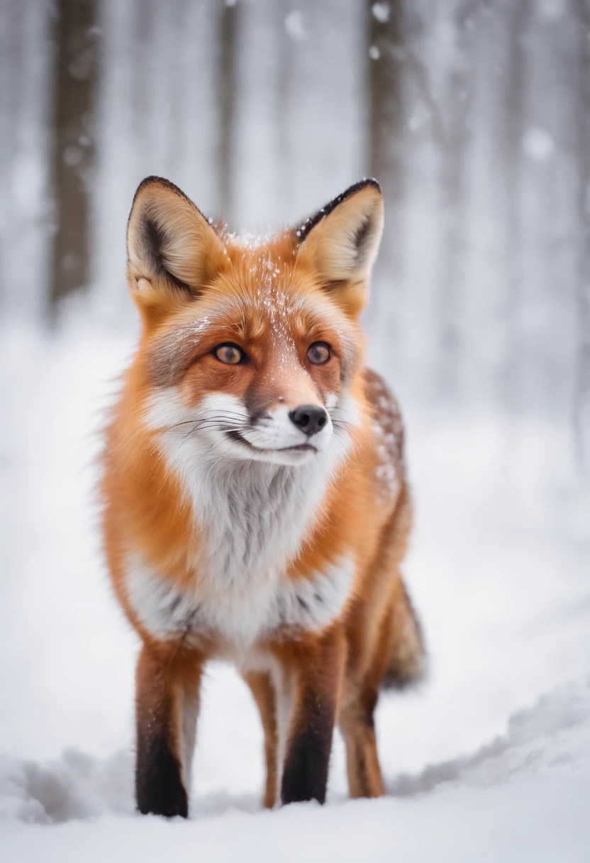 Fox and Snow is a beautiful girl,Very white loves dogs