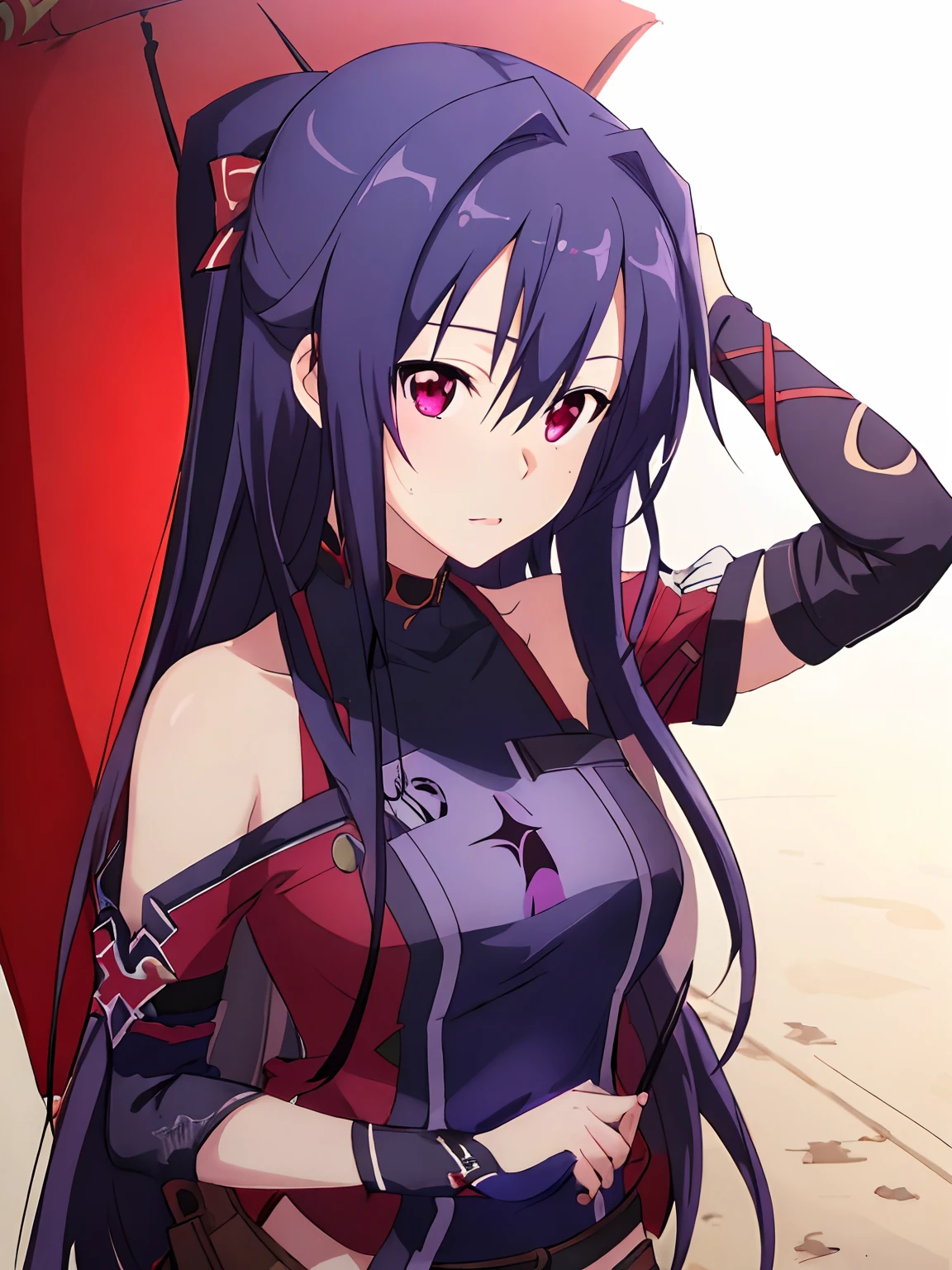 Cute Gil,Long hair,Japanese,Fox ears,Purple hair,Face and shoulders close-up,smile,midiam tits,Erotic art