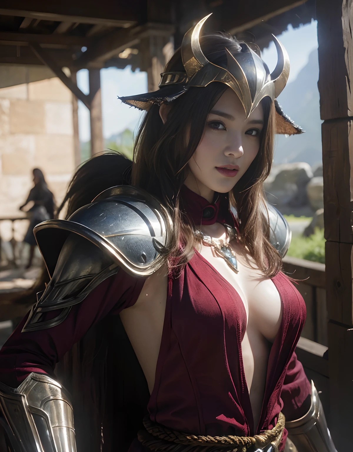 (One Knight Girl)、top-quality、masterpiece、超A high resolution、(Photorealsitic:1.4)、Raw photo、1人、(Wear the Dark Knight's Armor)、glowy skin、(((Dark Fantasy)))、Fight with beautiful swords and shields、(((Mystical expression))),(Gorgeous gold metal body)、(Fight goblins、ogre、Fierce battle with orcs),(Fighting strong enemies)、Fight fiercely、(Background of decaying dungeon ruins)、(Ultimate Beauty)、(Detailed knight's helmet)、(Fighting Demonic Beasts)、(Wizard Hat)、((super realistic details))、portlate、(Strong giant demon beast background),globalillumination、Shadow、octan render、8K、ultrasharp、Colossal tits、Raw skin is exposed in cleavage、metals、Details of complex ornaments、Japan details、highly intricate detail、Realistic light、(Mystical expression),CGSoation Trends、Red Eyes、radiant eyes、Facing the camera)、Gundam、Small LED、Toostock、(Background of the mutation)、(Attack of the Monster Beasts)、Ultimate Beauty、beautiful female knight、Wear colorful armor、Detailed sword、(Wearing legendary armor)、