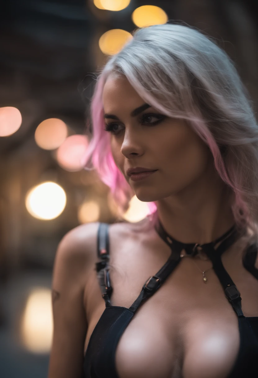 Cyborg 19yo completamente desnudo, ((rubio)), cuerpo de acero. Dos bollos de pelo, Cabello largo, Pink latex stockings, tocando sus pechos, robot, cyberpunk, Shiny metal rope, Neon Lines Bra, Chica Android, cara bonita, ojos detallados, mirando hacia un lado, Cara ultra detallada, Cara de enfoque, dedo del pie de camello, ojos detallados, Foto, Cinematographer, Focus, cuerpo completo, Plano completo, (cuerpo completo: 1.5), (((escaso))), acostado