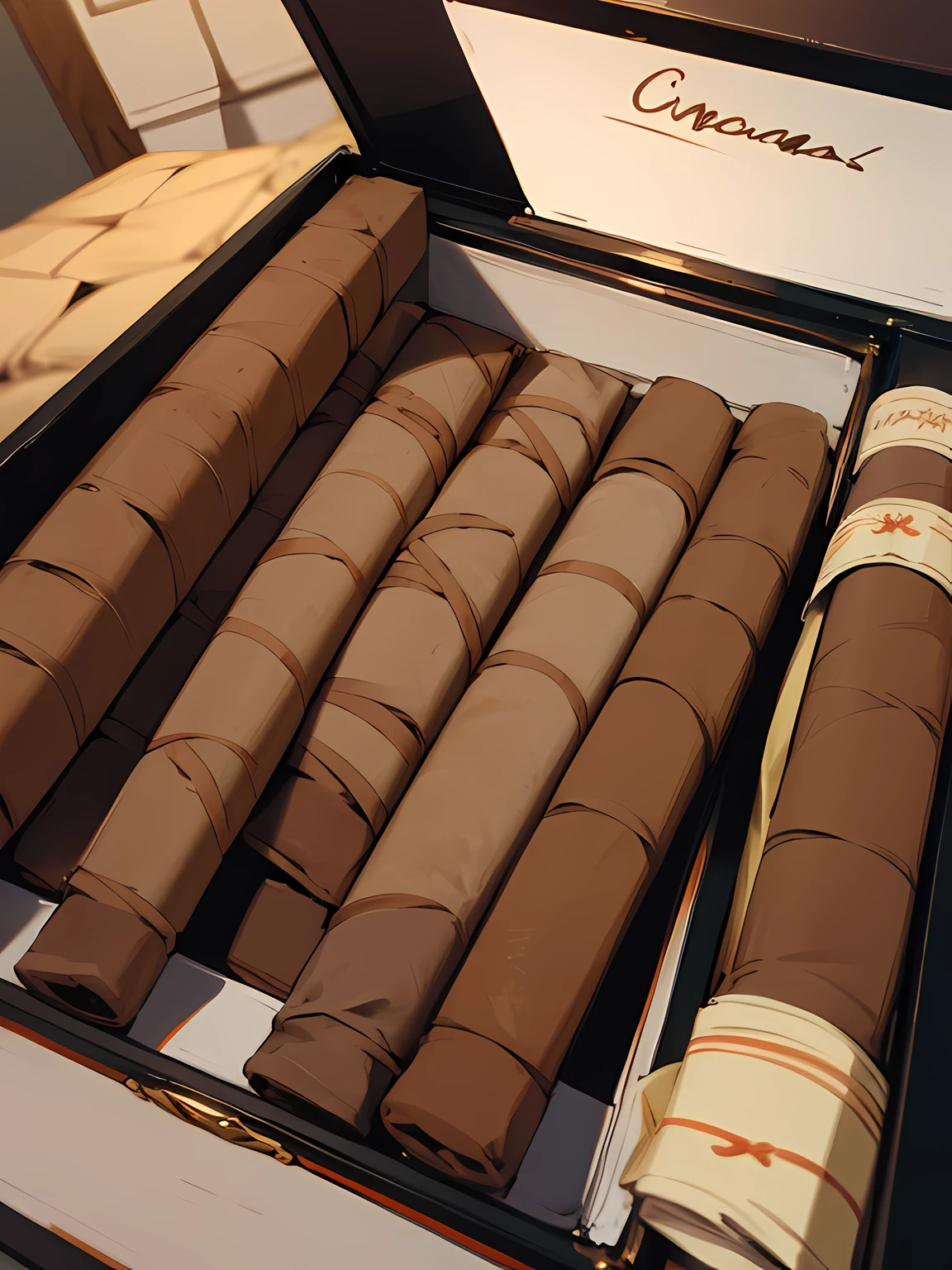 On the table was a box of cigars