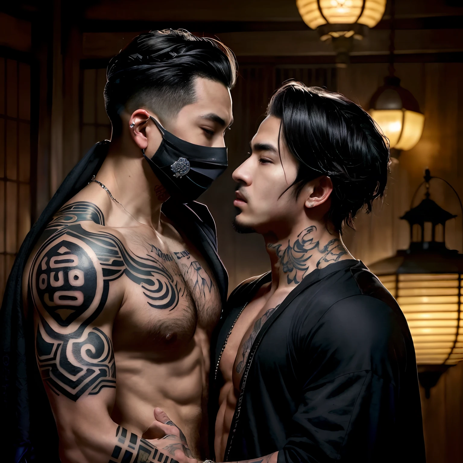 There were two men with tattoos on their arms and arms, alessio albi and shin jeongho, roberto ferri and ruan jia, jin shan and ross tran, two muscular men entwined, ruan jia and brom, akehiko inoue and ross tran, muscular men intertwined, ross tran and bayard wu