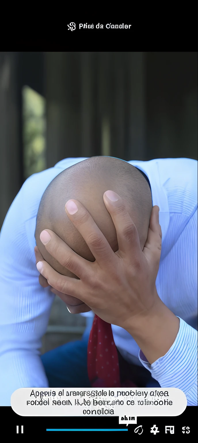 Hay un hombre con la cabeza entre las manos, Cabeza en manos, Calva, Cabeza ligeramente inclinada, Apoyar la cabeza sobre las manos, facepalm, cara frustrada, Pronto, cabello calvo, hombre triste, Mano izquierda apuntalando la cabeza, frustrado, Parte posterior de la cabeza, preocupado, Manos protegiendo la cara, Luchando, Cabeza calva y mirada amenazante, frustrated expression