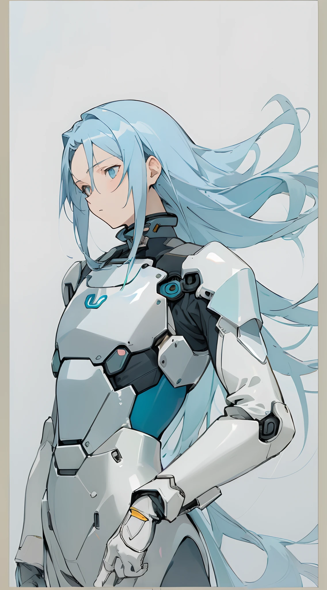 (masterpiece, best quality) detailed, 1Character , blue archive art style ,  pastel washed out colors , cell shade , soft, muted shades ,gentle colors ,


Wearing a mix of a futuristic body suit and sword art online outfit ,Handsome young man , long hair , light blue hair , pale skin , golden eyes , age 21